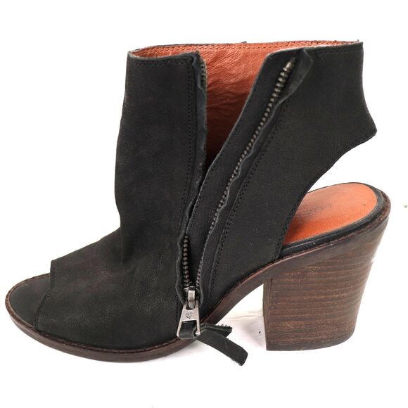 Lucky Brand Terrie Peep Toe Leather Booties size 7 - Picture 4 of 9